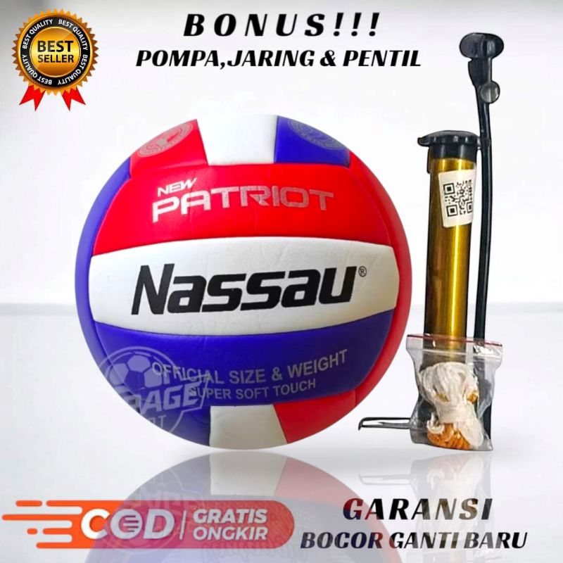 NASSAU Bola Volly NASSAU NEW PATRIOT Size 5 Murah Premium Quality