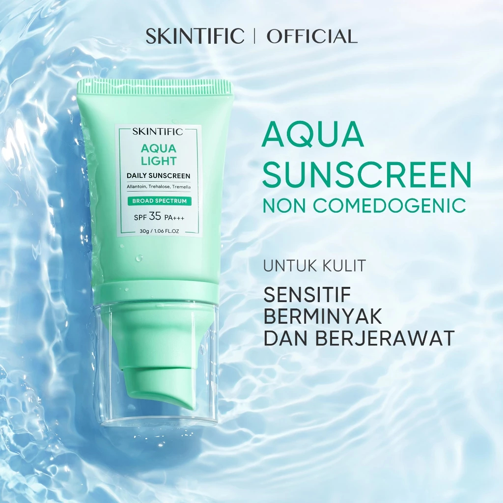SKINTIFIC - Aqua Light Daily Sunscreen SPF 35 PA+++ 30g | Skin True to Skin Tinted SS Aqua Sunblock
