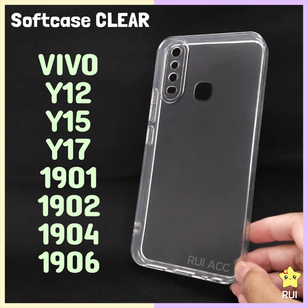 Clear Case Vivo Y17 Y15 Y12 1901 1902 1904 1906 Y11 Y12i Silikon Bening Polos Softcase Lentur Tebal 