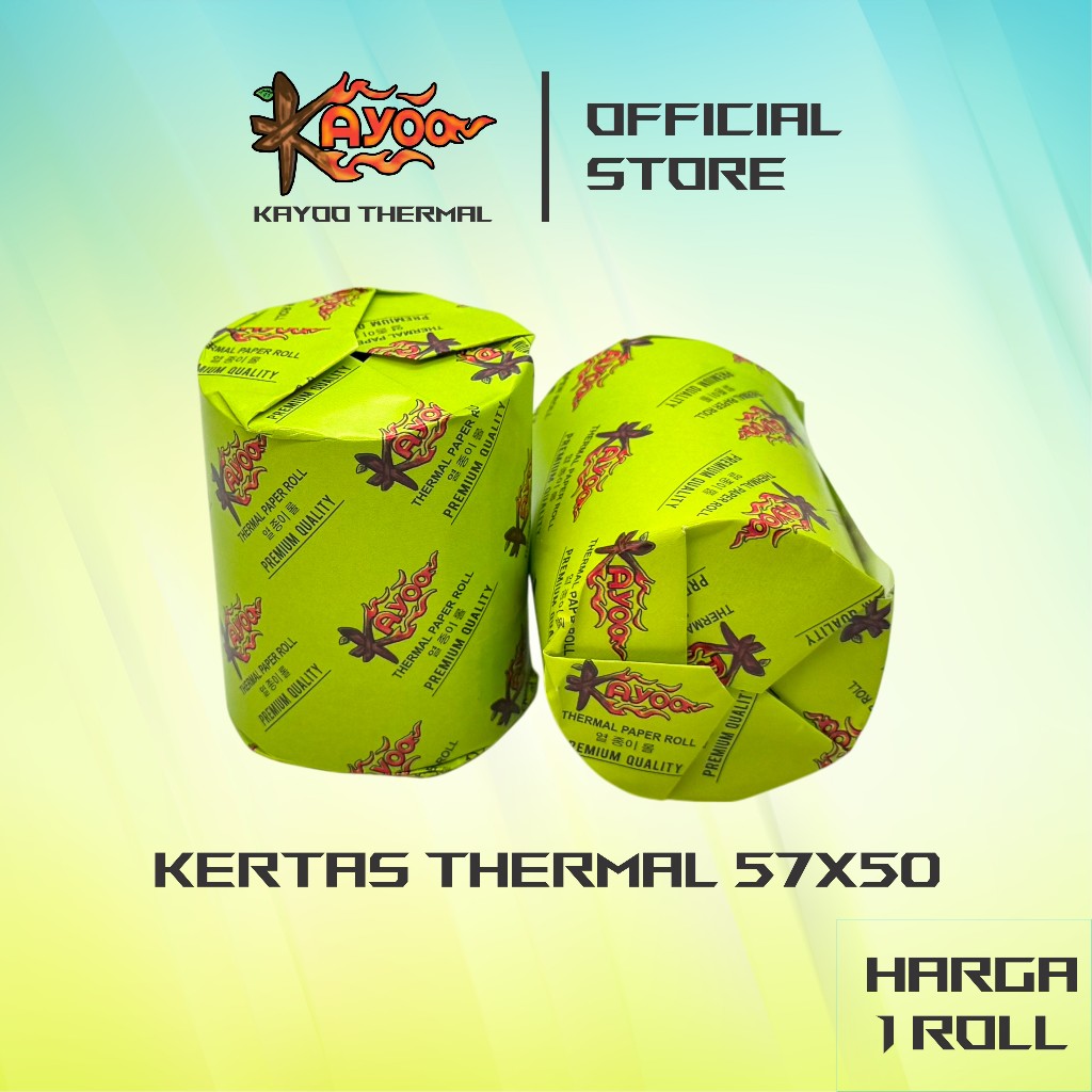

KAYOO Kertas Struk Thermal Paper Roll 57x50 Termal EDC Thermal Printer Mini Bluetooth Mesin Cash Register 58mm