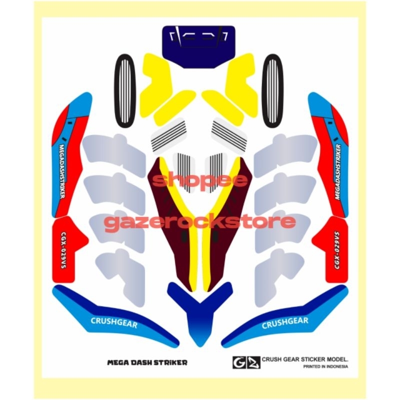 Stiker CrushGear Mega Dash Striker Cutting Vinyl