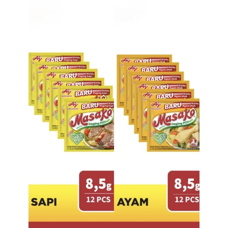 

Masako bumbu Ayam/Sapi 12 sachet