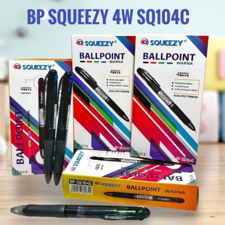 

Bolpen Squeezy 4W SQ104C/Pulpen Murah