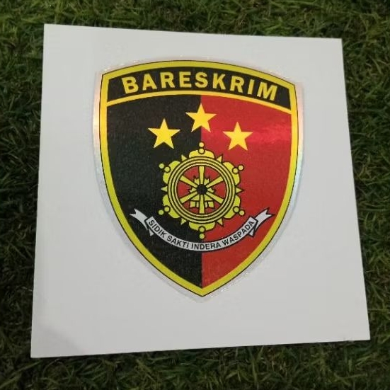 

stiker hologram glossy/stiker logo BARESKRIM/stiker unik