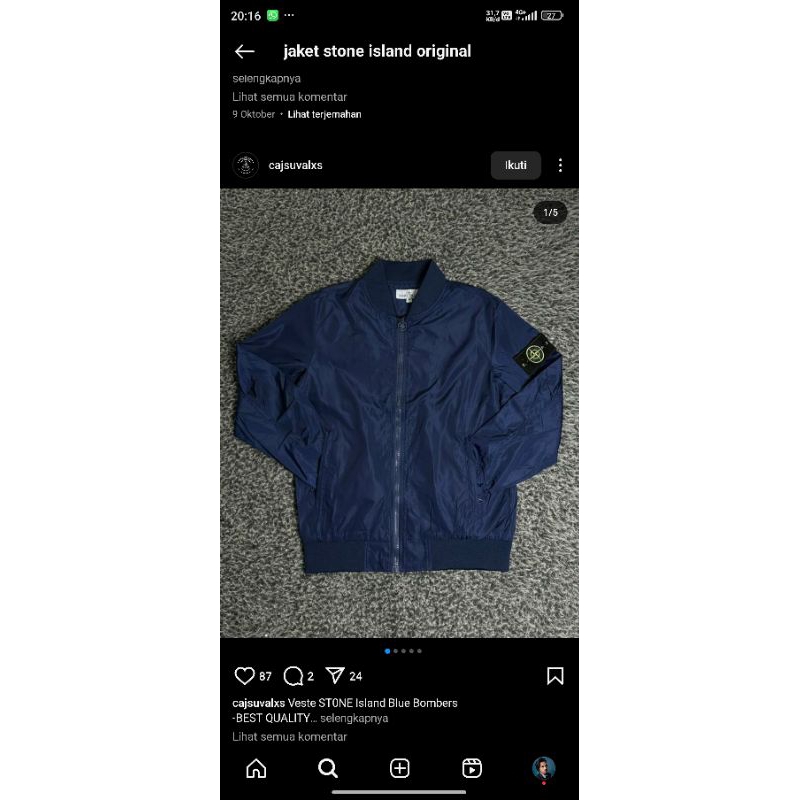 jaket stone island original second