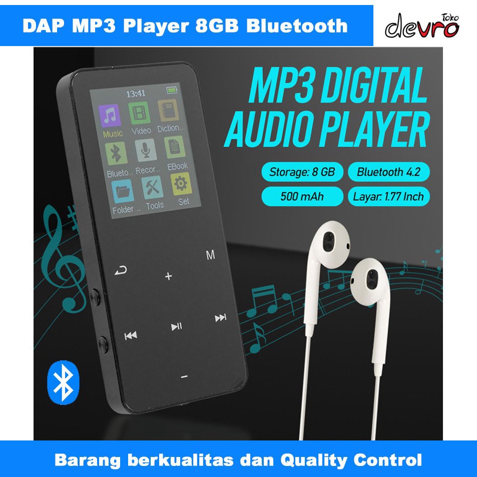 DAP MP3 Digital Audio Player MP4 17 Inch Bluetooth 5mAh  Pemutar Musik MP3 Player  Woramy SD1
