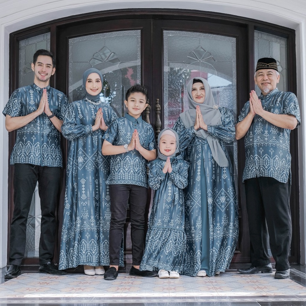 KODE H63D Ventedaily  Eksklusif Virsya Family Set Couple Lebaran Silk Sarimbit Couple Family