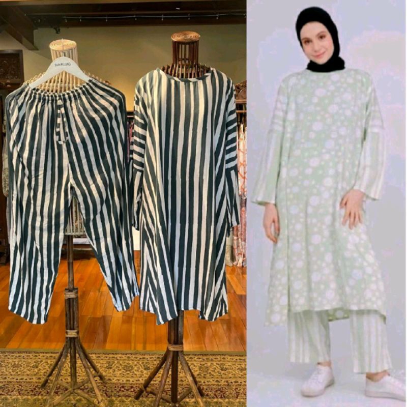 Kanza Set Tunik + Pants by Dian Pelangi TERBARU Setelan Pajamas Atasan Celana Kulot Casual Wanita