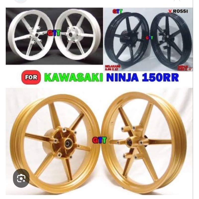 VELG TAPAK LEBAR KAWASAKI NINJA RR DEPAN 250 BELAKANG 300 RING 17 VELG RACING KAWASAKI NINJA RR 150 