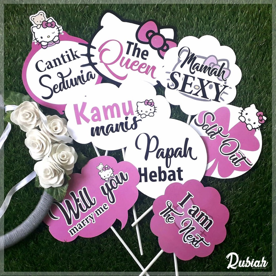 Ready Hemat Custom Photo Props  Property Photobooth  Aksesoris Photobooth Hellokitty