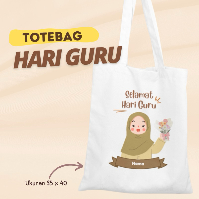 SOUVENIR TOTE BAG BLACU 35x40 / TOTEBAG HARI GURU / TAS SELAMAT HARI GURU / TAS BLACU