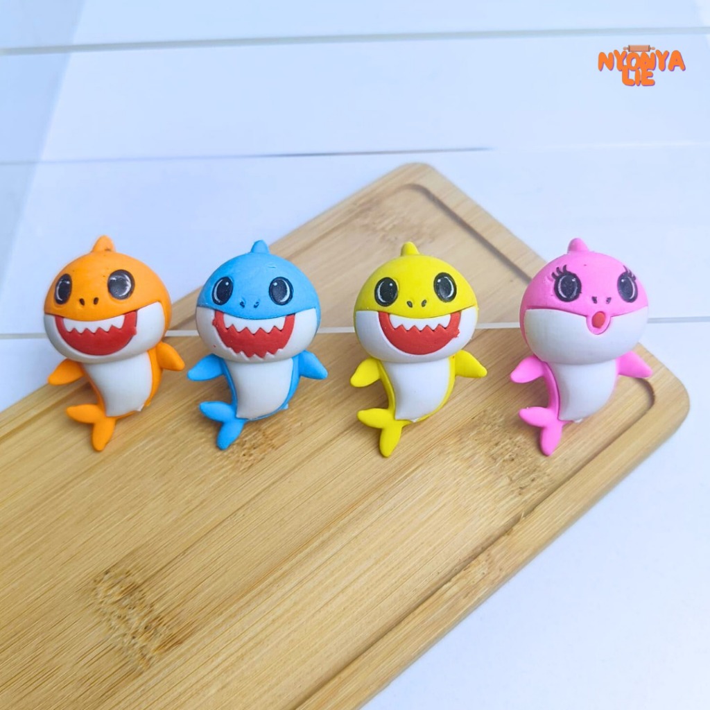 CRM70 Pajangan Mainan Topper Rubber PinkFong Baby Shark Hiasan Kue Ulang Tahun Nyonya Lie