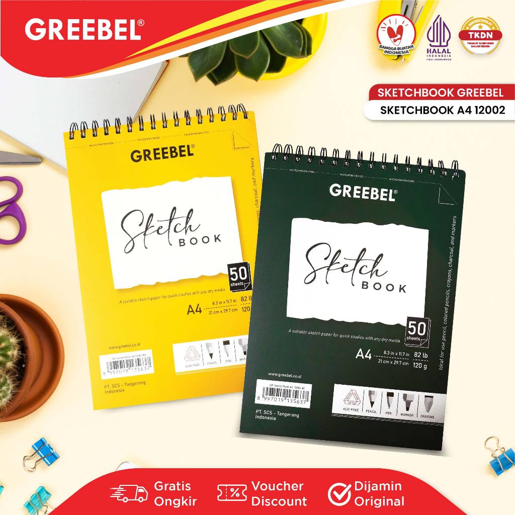 

GREEBEL Buku Gambar Sketch Book A4 50 Lembar (12002) Buku Sketsa Drawing Book