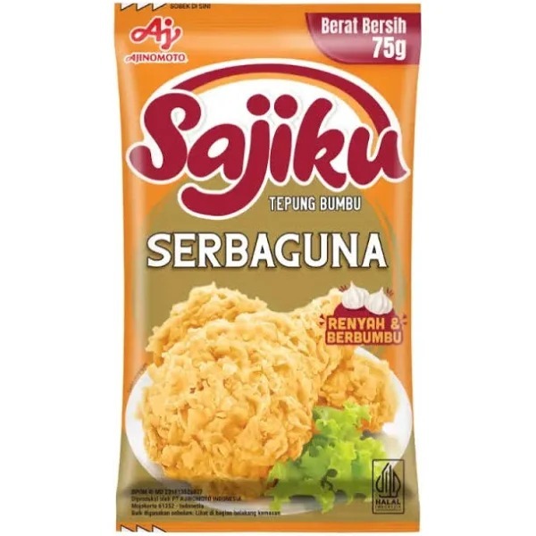 

TEPUNG BUMBU SERBAGUNA SAJIKU 75Gr (1renceng isi 10sachet)