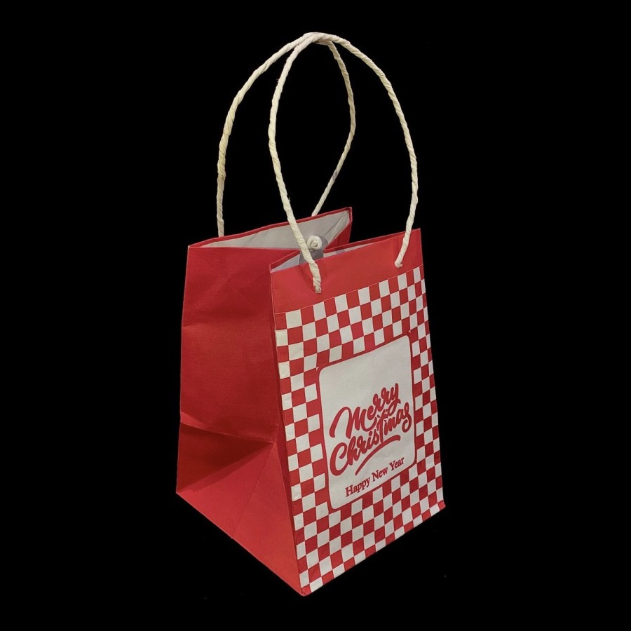 

( 10 pcs ) Tas Jinjing Kado Natal Christmas Paperbag 14x14x20 cm Muat 4 Toples Kue Kering 250gr