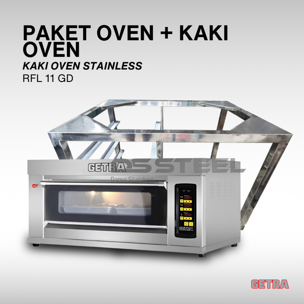Paket Bundling Oven GETRA RFL-11GD + Kaki Oven Stainless Steel / Bundling Oven GETRA + Meja Oven