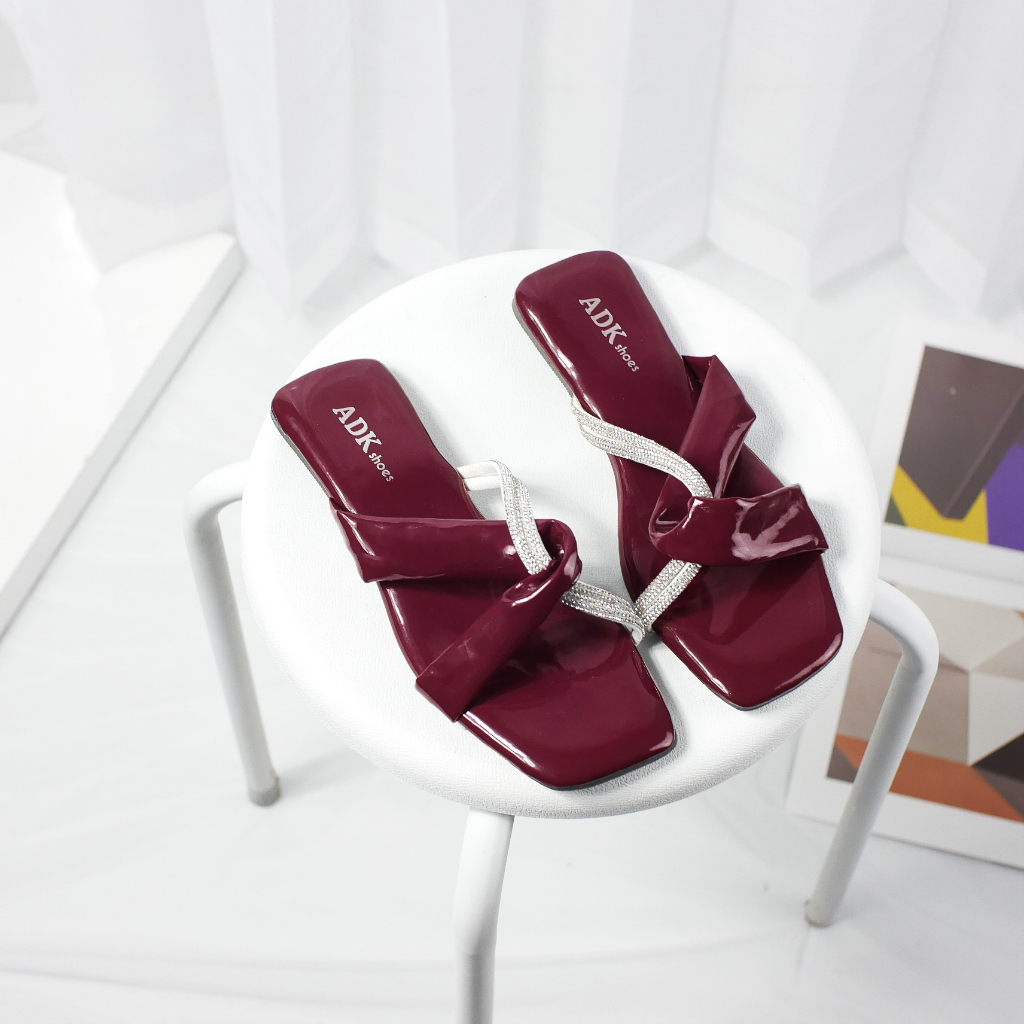 adk shoes KARIN sandal wanita burgundy super empuk dan tebal Jelly Karet