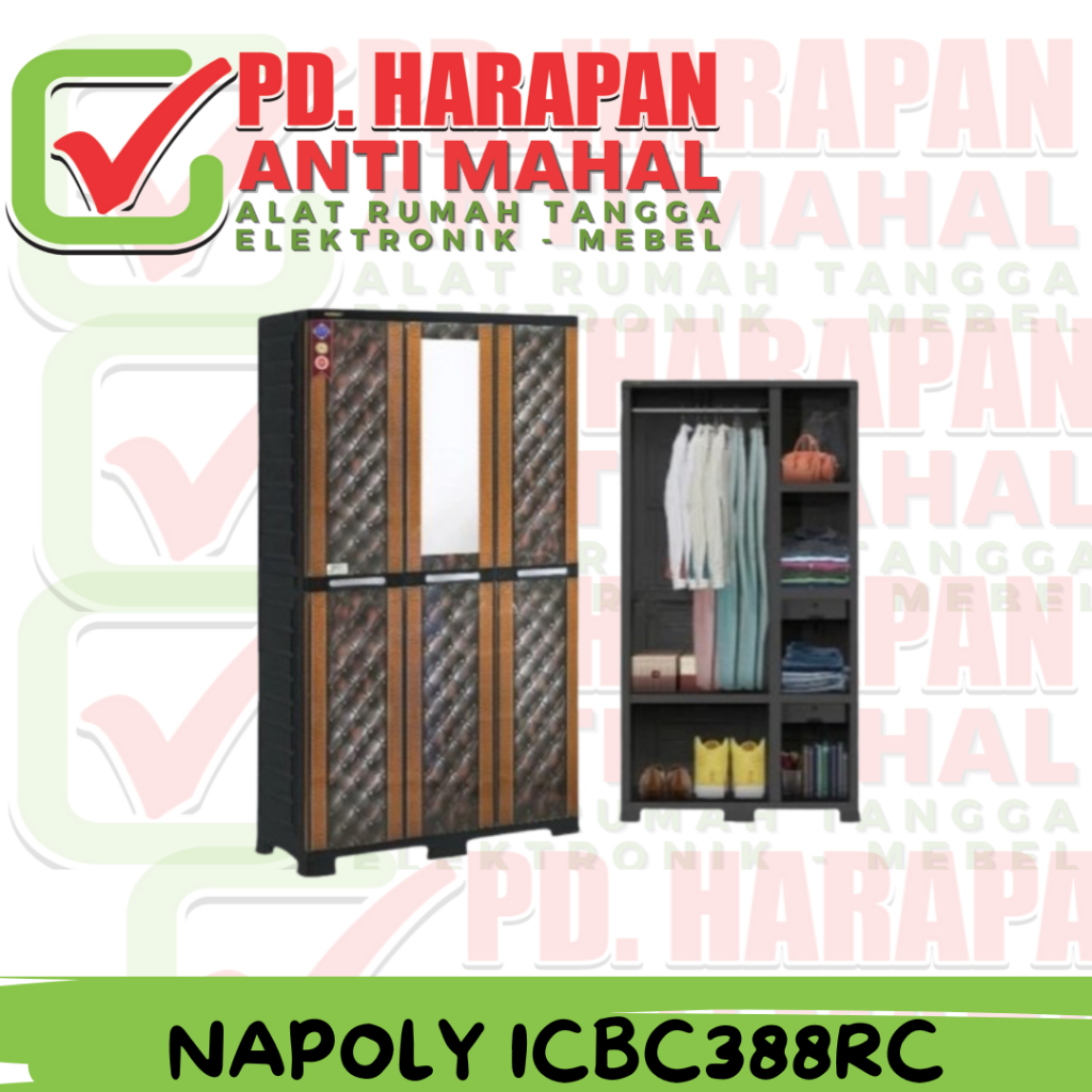 NAPOLY ICBC388RC (LEMARI PLASTIK)*/LEMARI PAKAIAN PLASTIK/LEMARI NAPOLY