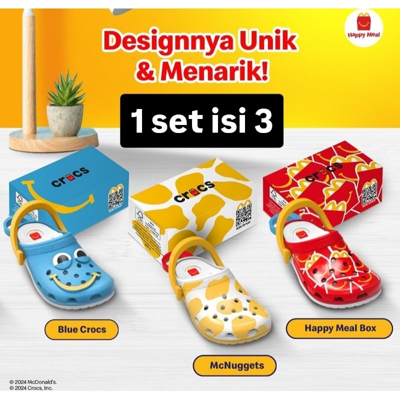 1 set periode 3 Happy Meal Crocs McD Gantungan Crocs McDonalds