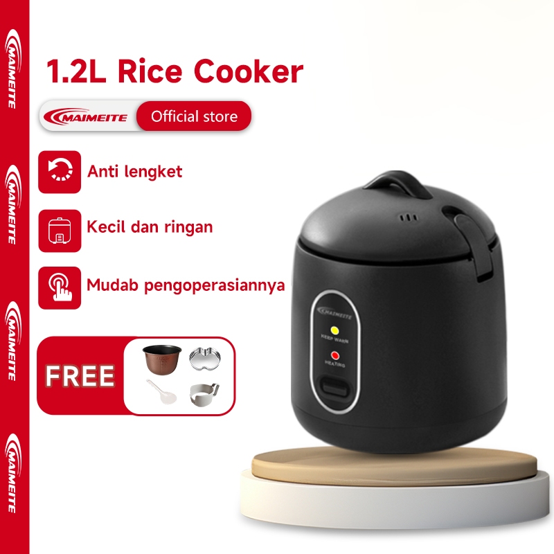 MAIMEITE Rice Cooker Mini/Panci anti lengket penanak nasi/Penanak Nasi Multifungsi 1,2LMagiccom Keci