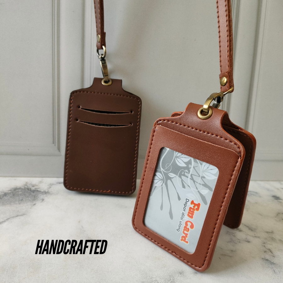 

Id Card name tag kulit Holder Single Flip Magnet Model Terbaru