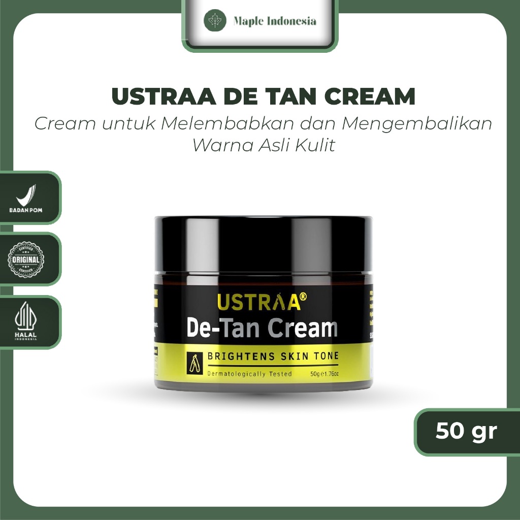 USTRAA DE-TAN CREAM BRIGHTENING CREAM PENCERAH WAJAH PRIA KUSAM MENCERAHKAN PEMUTIH KRIM COWOK - 50 