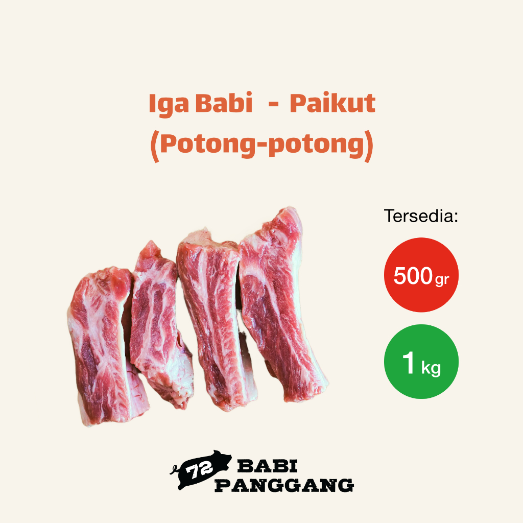 

Daging Babi Iga Sup Potong-potong / Paikut Potong-potong / Spare ribs (1 Kg & 500 Gr)