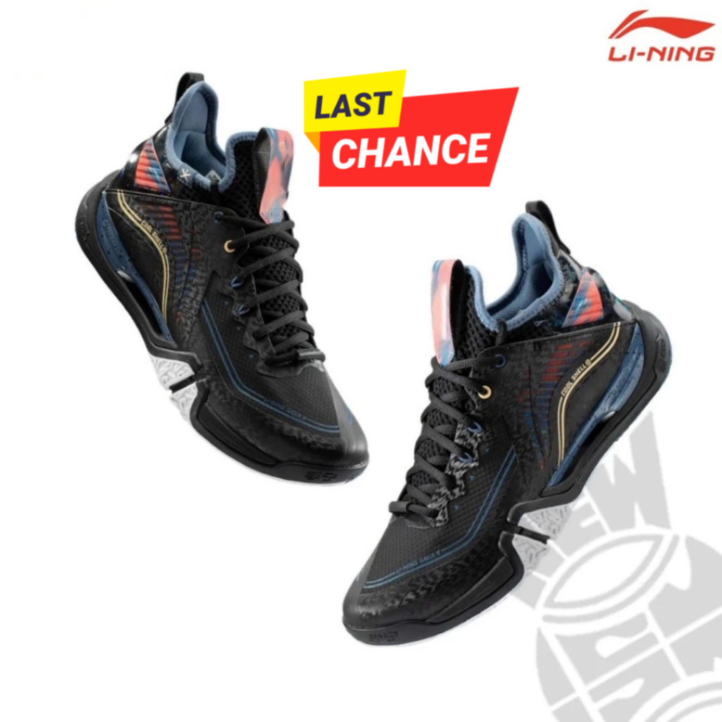 New Limited Sepatu Badminton Lining Saga 2 / II Pro AYAT003 Black Blue