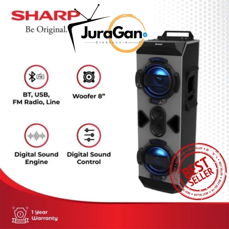 Sharp Audio dan Speaker GSPRO Series Grey 220 watt CBOX-GSPRO8SB