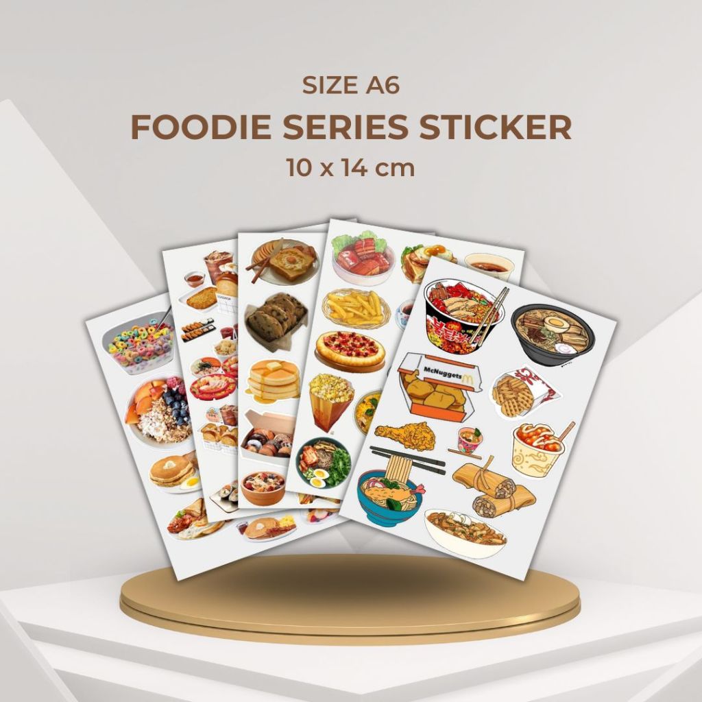 

Stiker Aesthetic Foodie Series Stiker Aesthetic Deco Planner Album Scrapbook Journal Freebies Notes DIY Sticker Size A6 10 x 14 cm