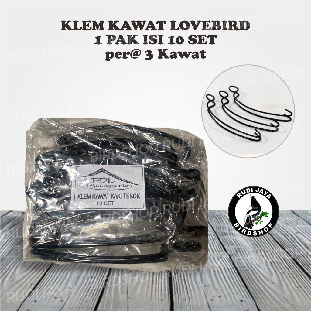 KLEM KAWAT LOVEBIRD 1 PAK ISI 10 SET @ 3 KAWAT BESI PENJEPIT JEPITAN TEBOK SANGKAR BURUNG LOVEBIRD