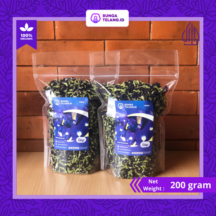 

Kembang Telang Kering Original 200 gram - Organik 100% by Bunga Telang ID