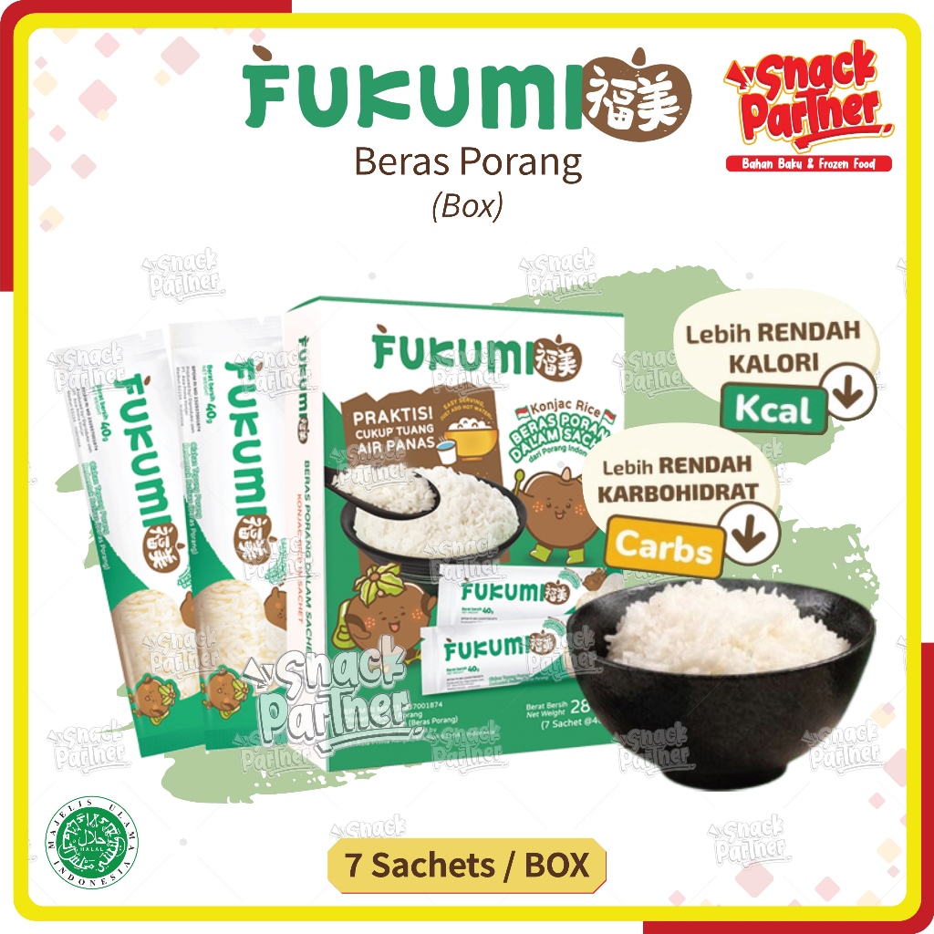 

FUKUMI Beras Porang 1 BOX (7 x @40 gram) - Shirataki/Konjac Rice