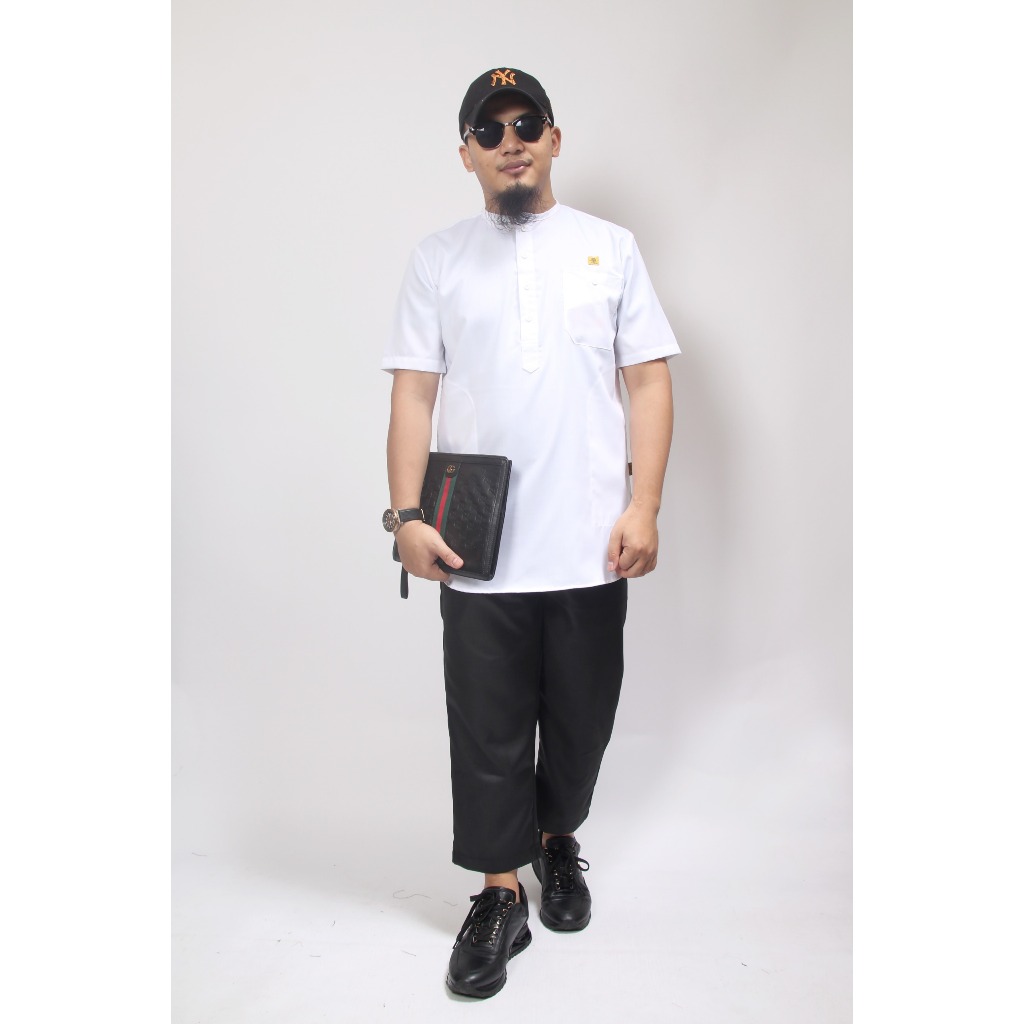 Kurta Putih Oblong Al Amwa | Kurta Al Amwa | Kurta Putih Polos | Kurta Oblong | Baju Kurta Koko | Ba
