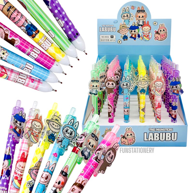 

(6 PCS) PULPEN GEL CLICK A-8002 LABUBU ACRYLIC CLIP (0.5mm) / GEL PEN / PENA VIRAL