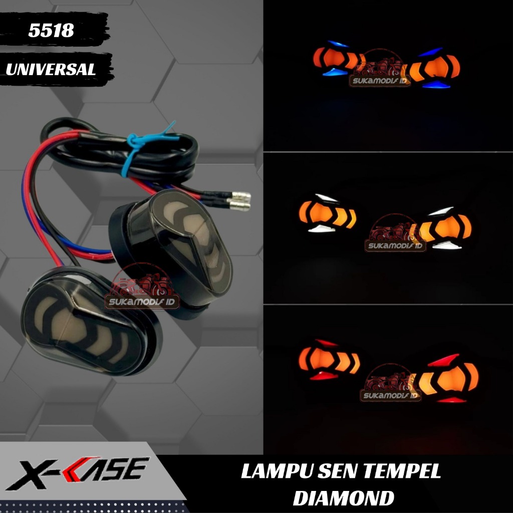 Sen Tempel Lampu Sen Led Oval 2 Mode Running Sein Tempel R15 CBR Ninja GSX Tempel Oval