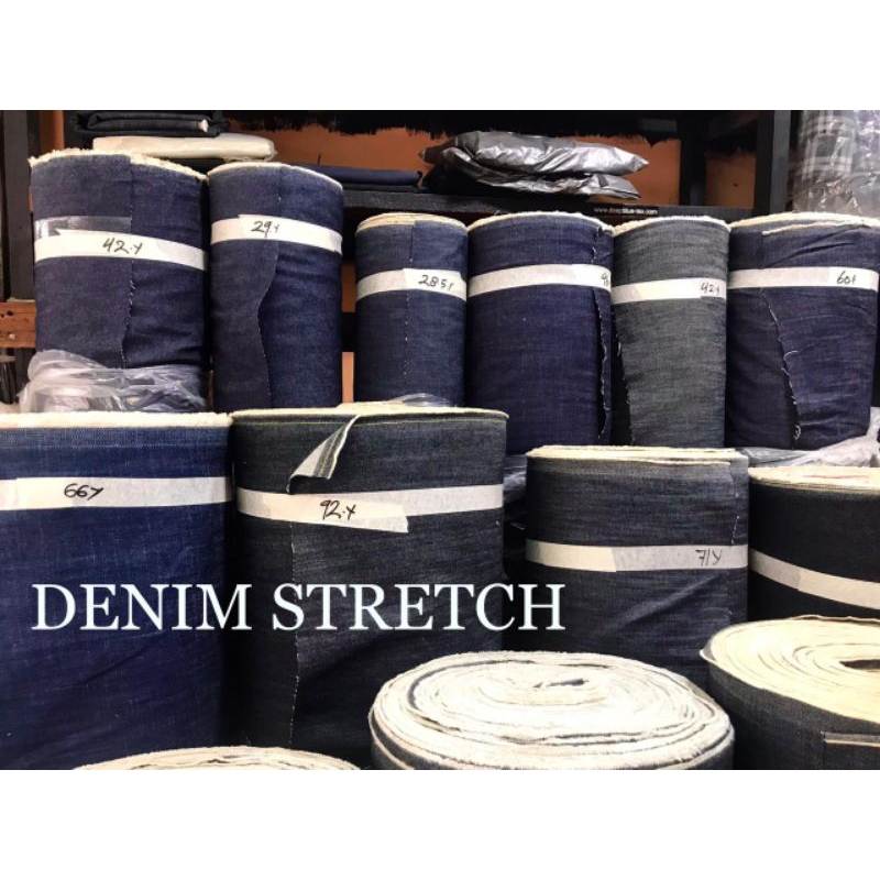 Bahan Denim Strecth Kain Denim Melar Meteran
