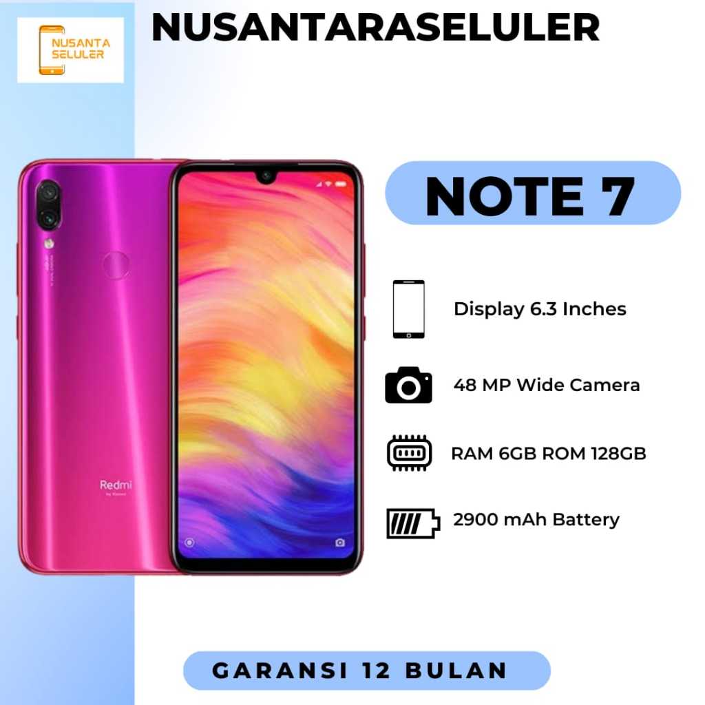 REDMI NOTE 7 RAM 6GB ROM 128GB BERGARANSI 1 TAHUN