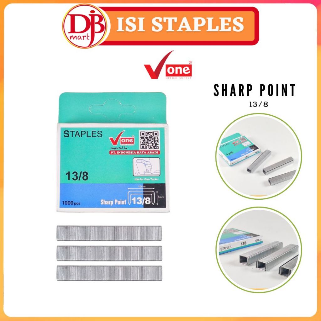 

DJB - ISI STAPLES 13/8 V One | Refill Jepretan Besar | Stapler Kecil Tebal Premium MERK V-ONE