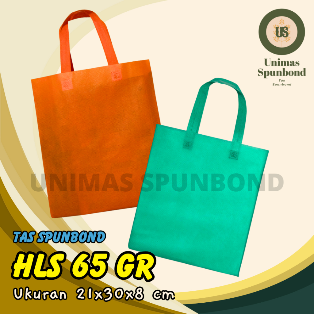 

TAS SPUNBOND HANDLE LIPAT SAMPING (HLS) 21X30X8 CM 65GR POLOS UNTUK TAS SOUVENIR, SYUKURAN, MENGENANG, PROMOSI, BANSOS,DLL