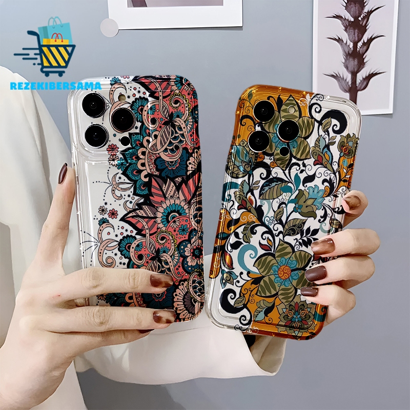 RB11893 SOFTCASE CASING SILIKON AIR BAG CUSTOM BATIK FLOWER UNTUK REDMI A1 A3 5A 6A 8 9 9A 9C 10 10C