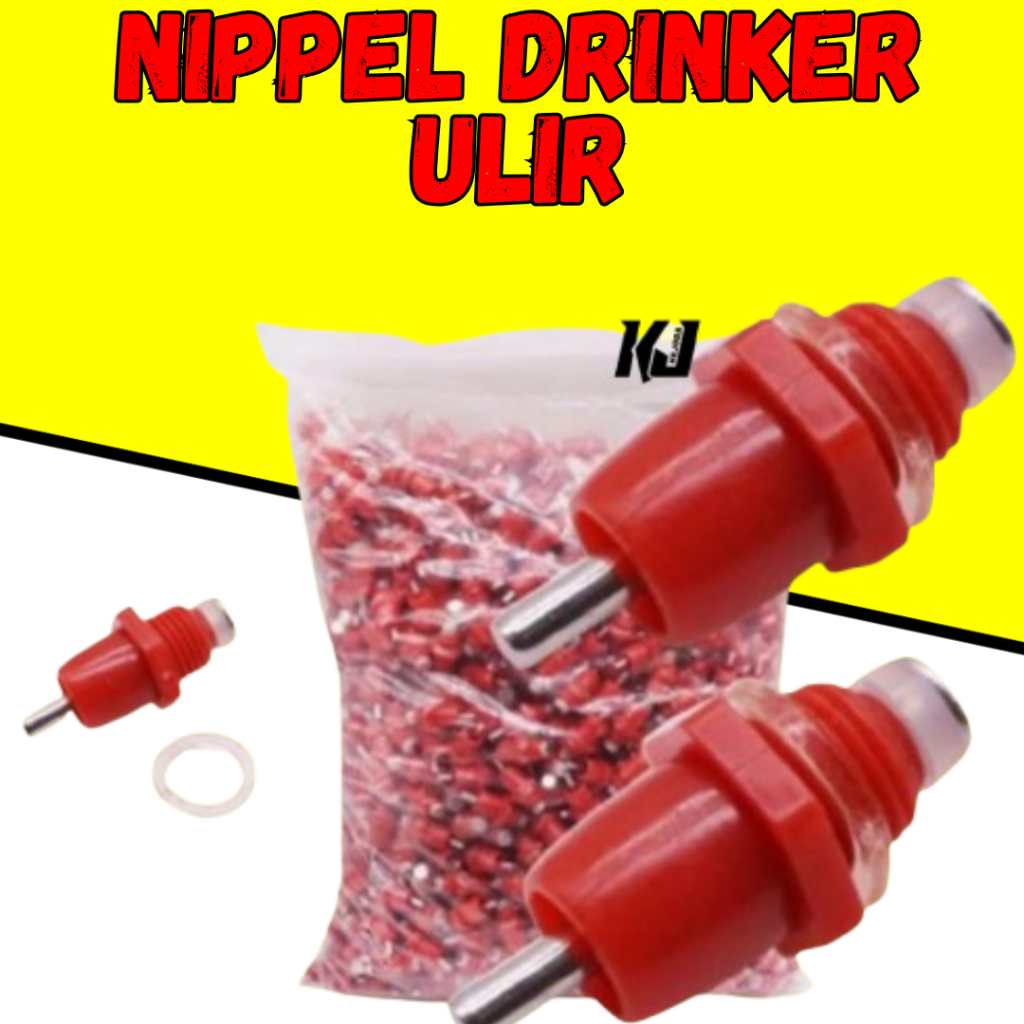 Alat Minum Ayam Puyuh Kelinci Otomatis P002 Nepel Merah Nipple Nepel Nipel Peternakan Hewan Ternak