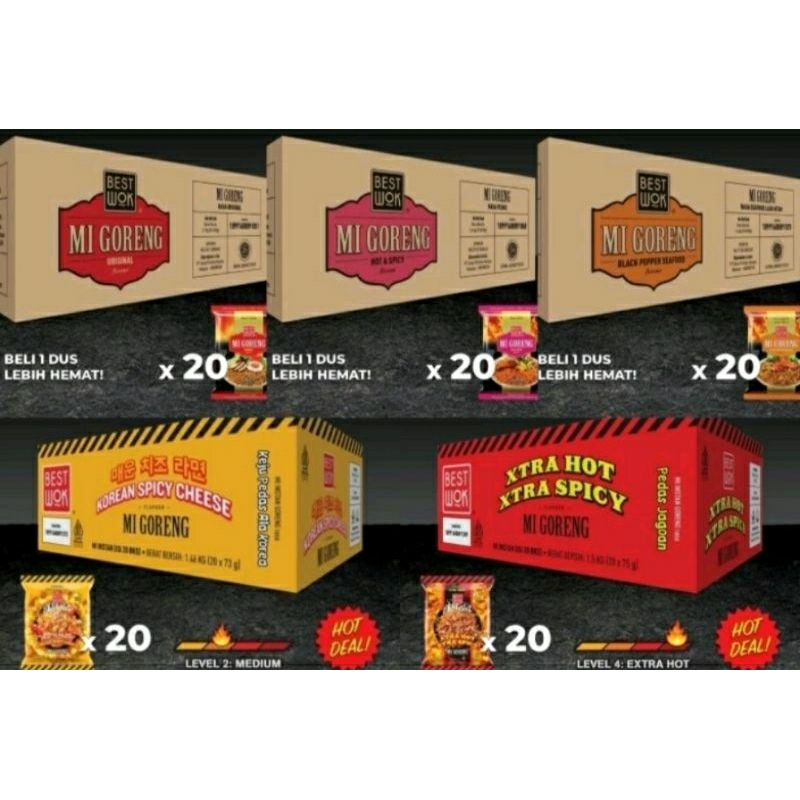 

OBRAL TURUN HARGA Mie Goreng Best Wok 1 dus 5 varian campur isi 20 pcs. Promo beli 3 dus dapat free botol lock n lock(terbatas)