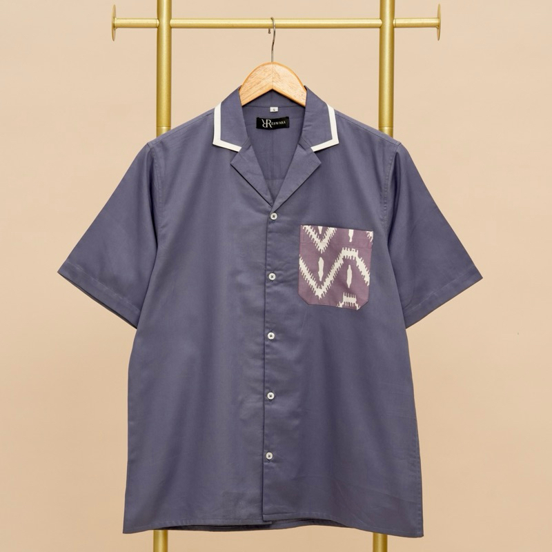 Kemeja Pria Aksan Batik Dark Grey