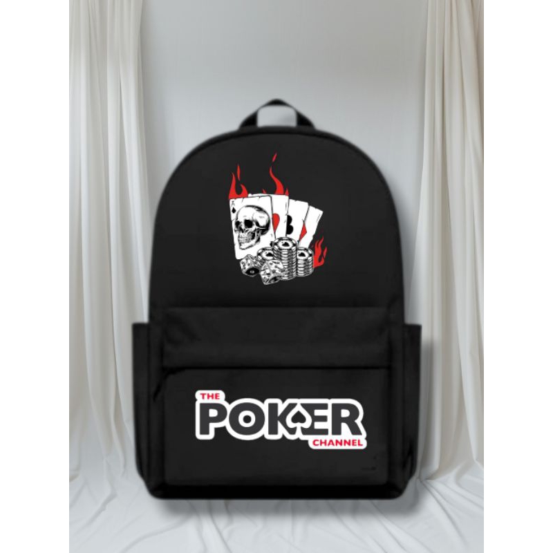 tas ransel sekolah backpack anak pria wanita remaja tas murah backpack distro motif gambar poker