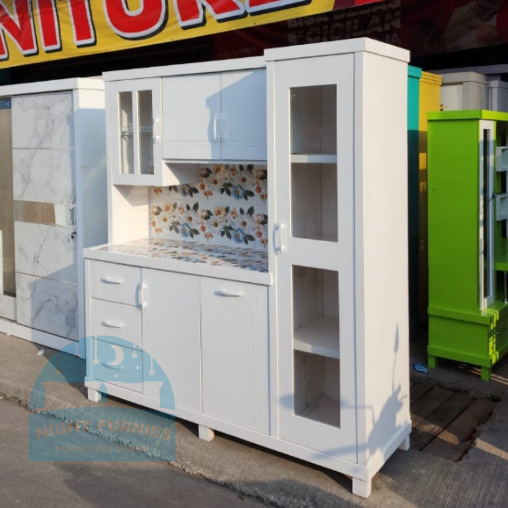 Lemari Sayur 4 Pintu / Rak Piring Kayu / Lemari Sayur Gendong Minimalis / Rak Dapur / Lemari Dapur