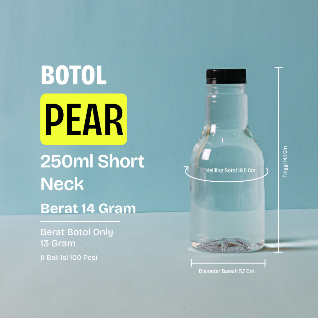 Botol Pir 250ml Botol Plastik Pear Kopi Jamu Teh Jelly