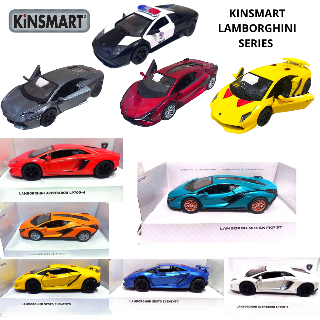 Diecast kinsmart original lamborghini series miniatur mobil aventador sian sesto police
