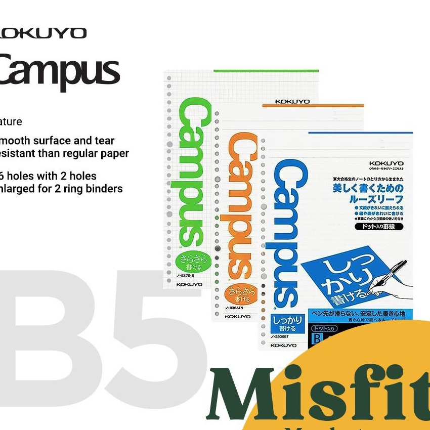 

KF7 KOKUYO Campus Paper Loose Leaf Refill B5 Isi ulang Binder 5 1