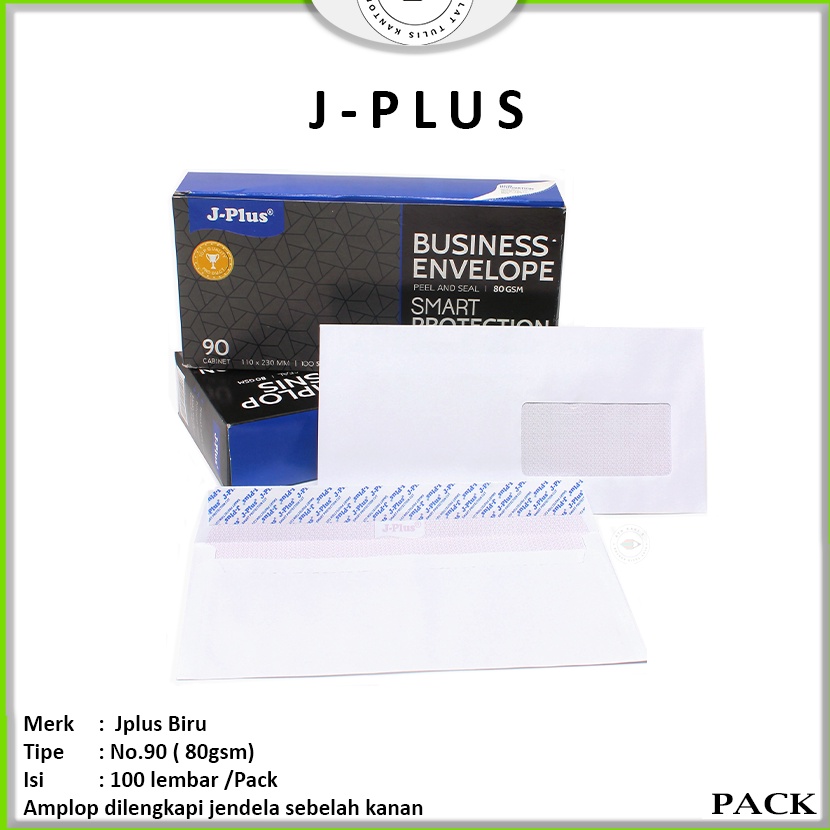 

KF7 JPLUS Amplop Putih Jendela Kanan Amplop Window No9 Biru Pack